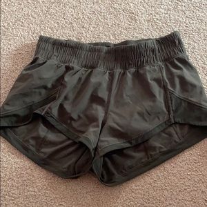Lululemon army/hunter green shorts size 2